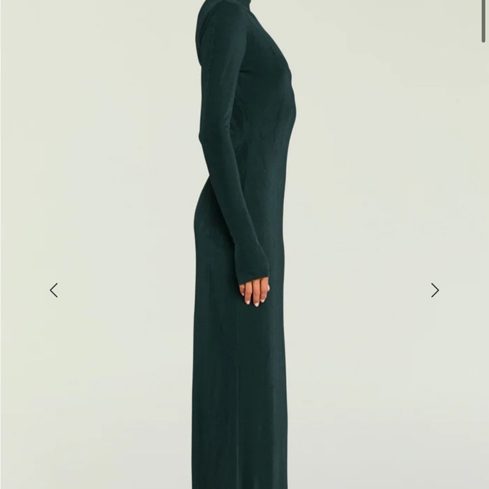 Chic Long Sleeve Dark Green Dress - Picture 3 of 7